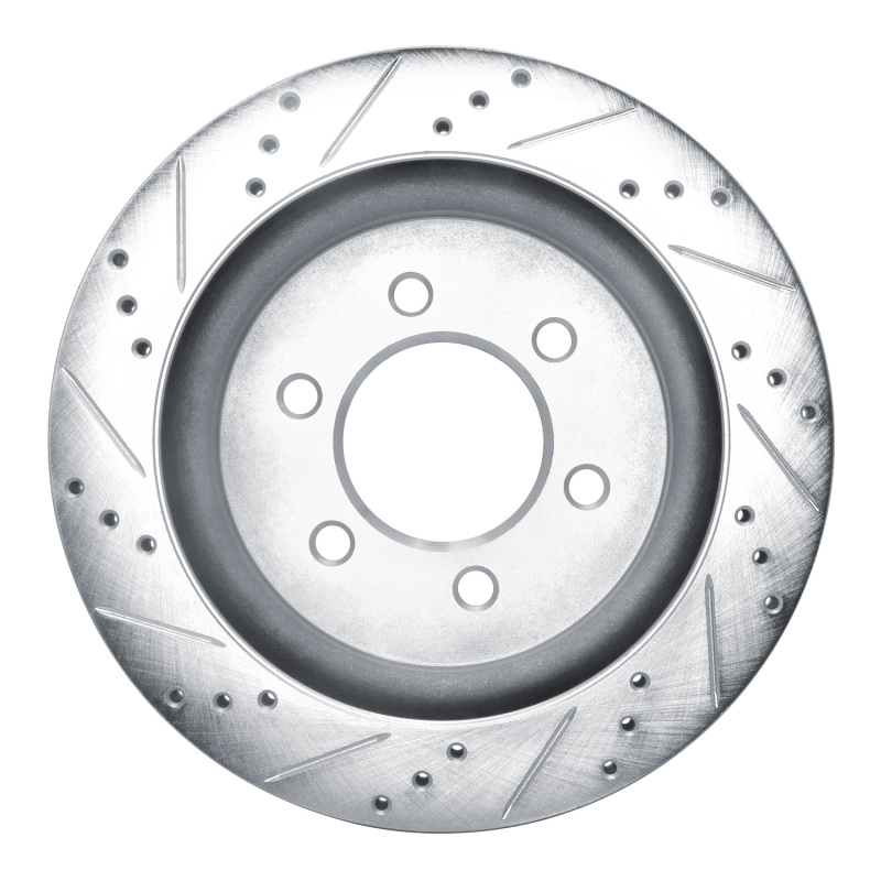 Ford F-150 Brake Rotor (1) - Rear Right - R1 Concepts - Drilled & Slotted - Silver - `18-`21